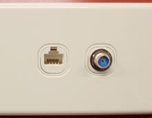 2 Gang RJ45 Data and Pay TV Socket in Wall Plate - SPARKELEC WSRJ45/WSTVF