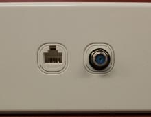 2 Gang RJ45 Data and Pay TV Socket Slimline in Wall Plate - SPARKELEC WSRJ45S/WSTVF